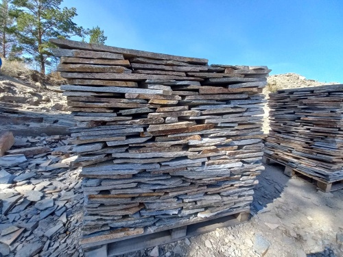 Плитняк златолит серебристый для фасада купить в Домодедово